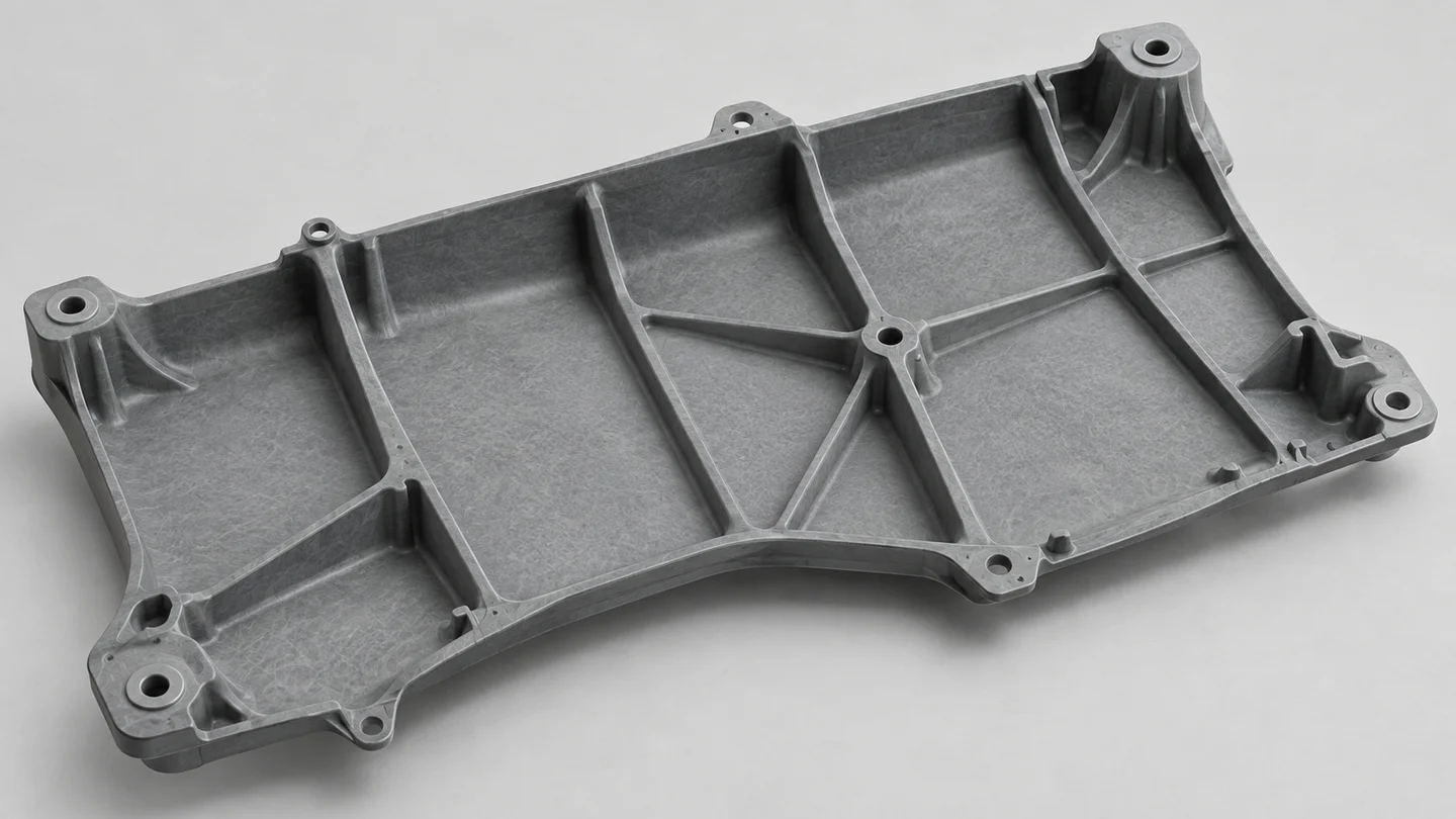 Concept view of a ribbed D-LFT component with integral mounting regions
