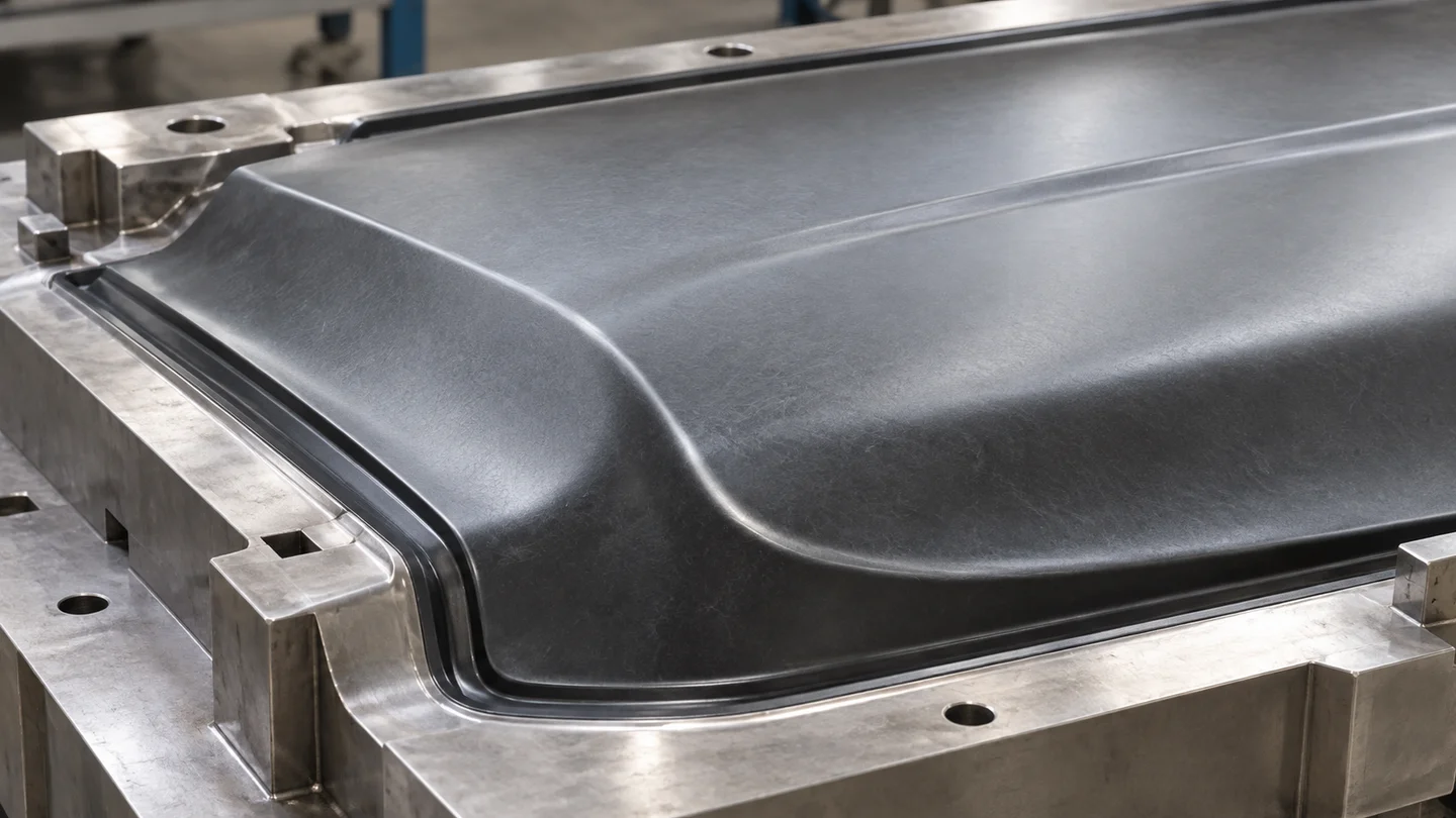 AI concept illustration of a supported moulded surface or edge.